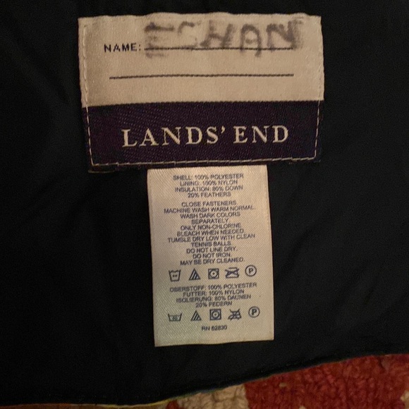 Lands End kids down puffy vest Small 7-8 tie dye swirl color beautiful fun clean - Picture 7 of 7